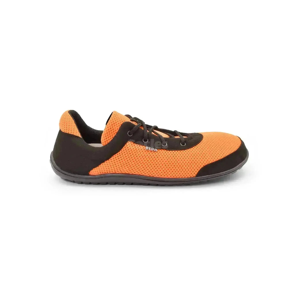 Beda - BF0002/SK mandarine noir - Chaussures Barefoot Veganes pour Adultes