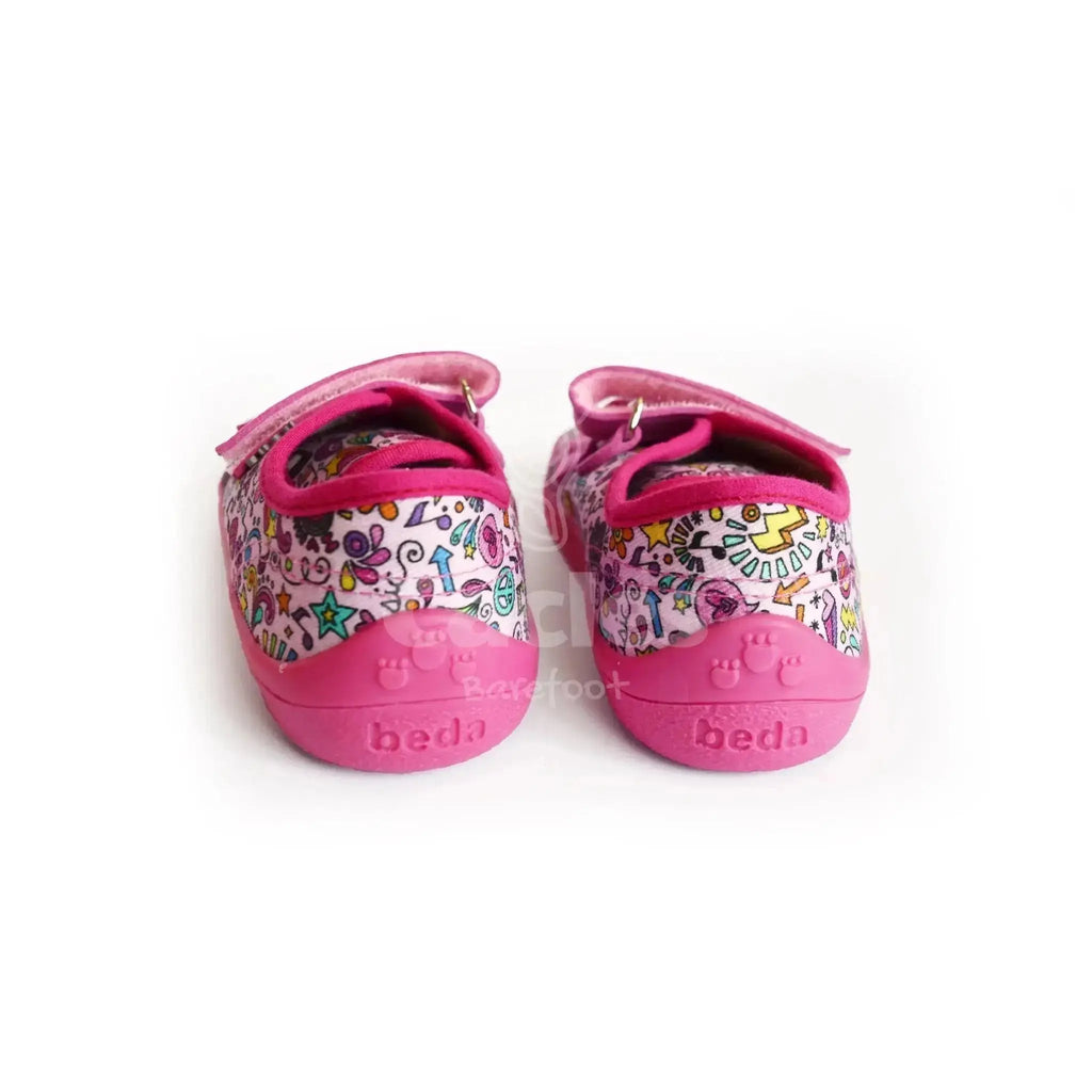 Beda - BFN 170040/TEX/W Music - Lonetas Barefoot infantiles rosas con estampado de música