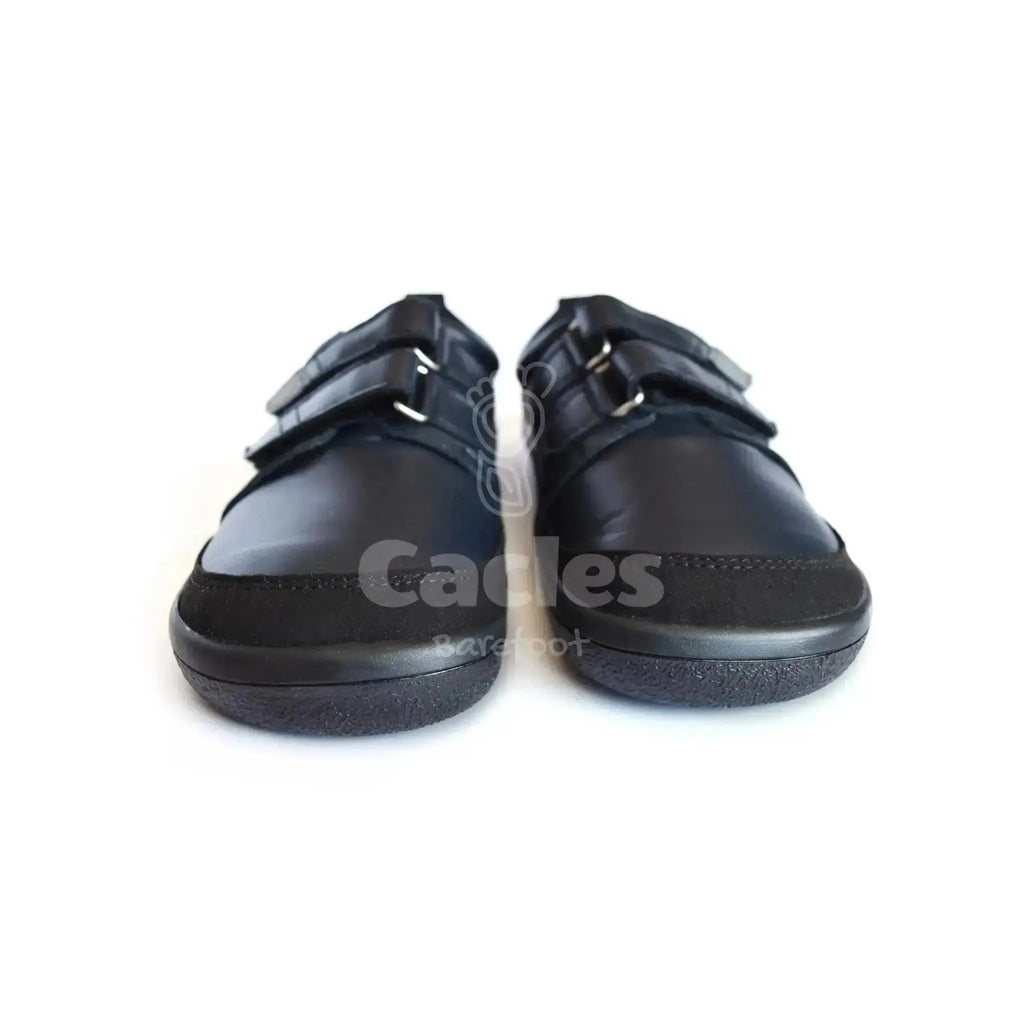 Beda - Just Black - zapatos colegiales barefoot infantiles negro
