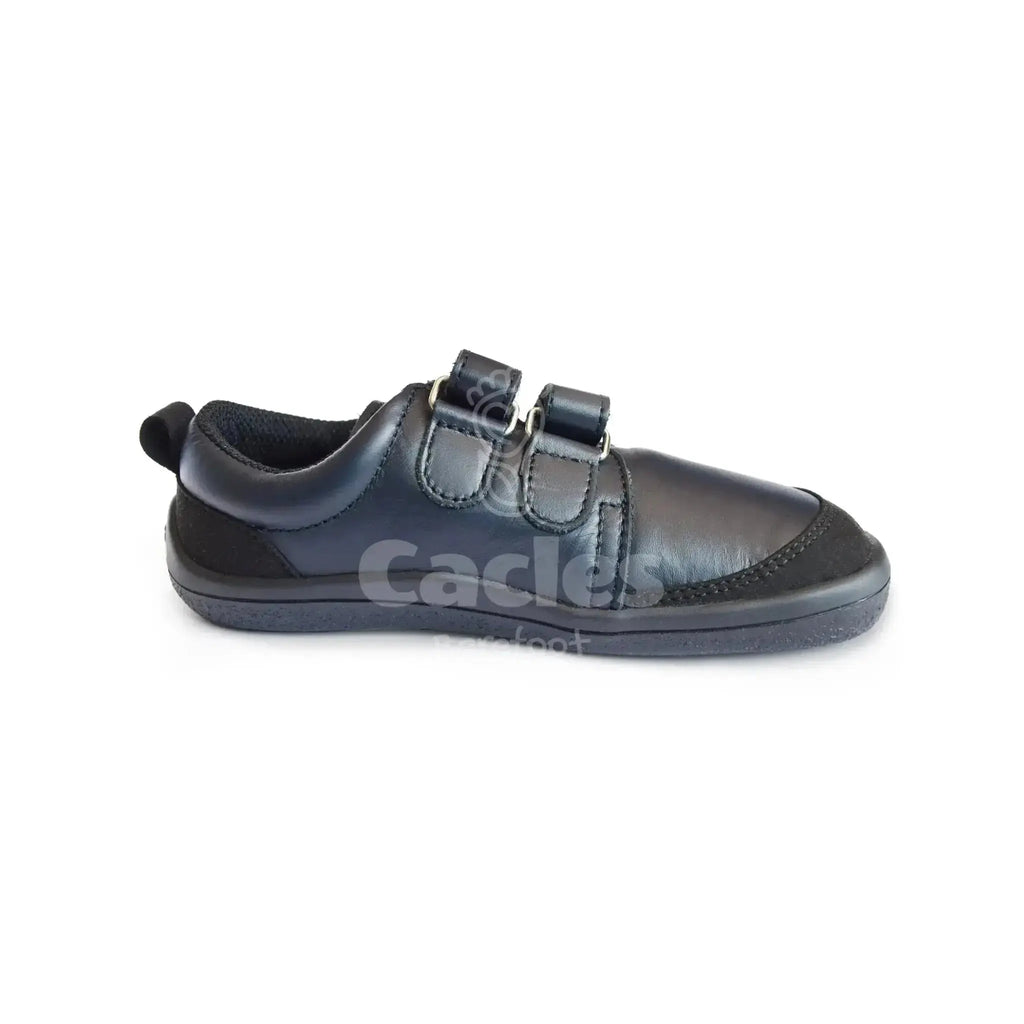 Beda - Just Black - zapatos colegiales barefoot infantiles negro