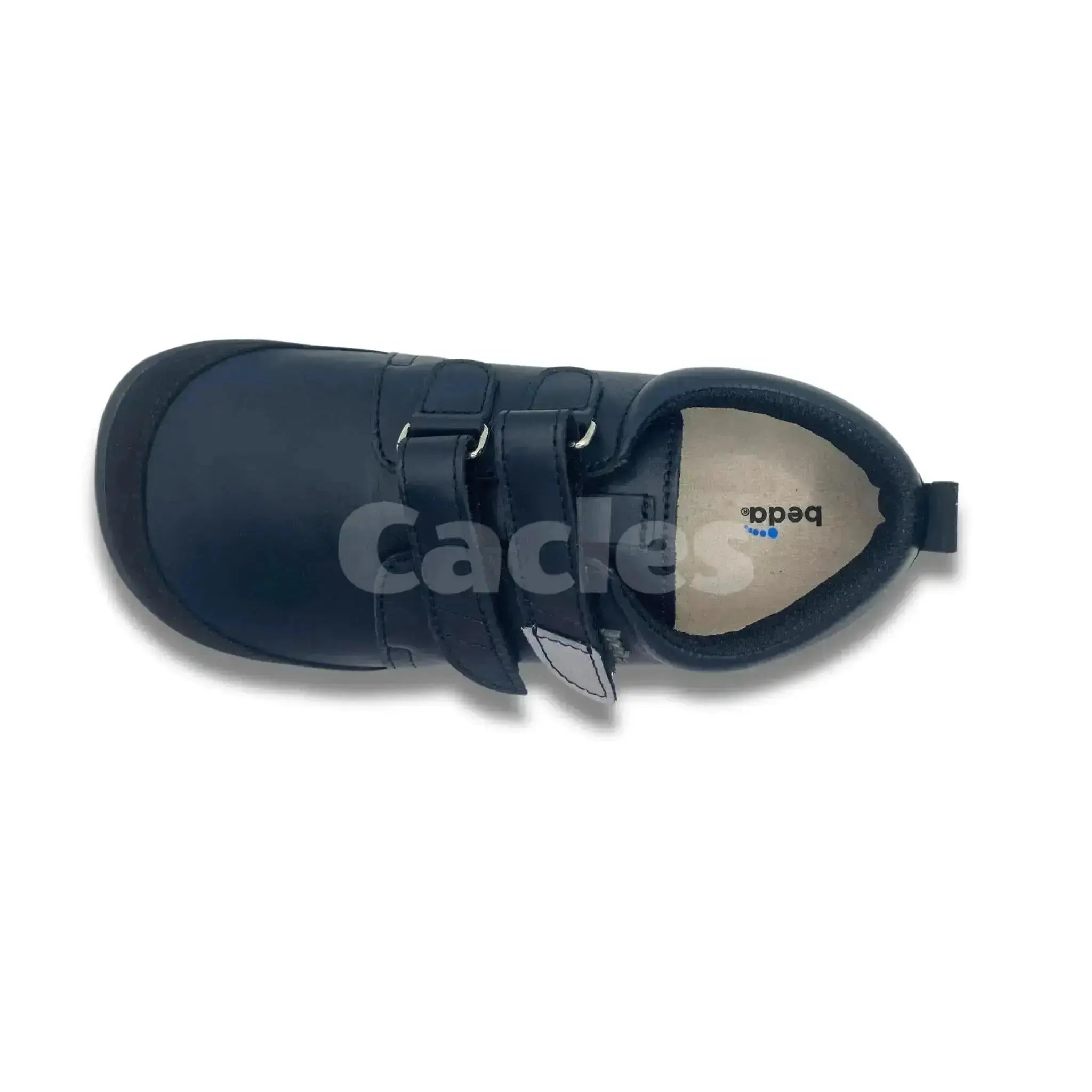 Beda - Just Black - zapatos colegiales barefoot infantiles negro