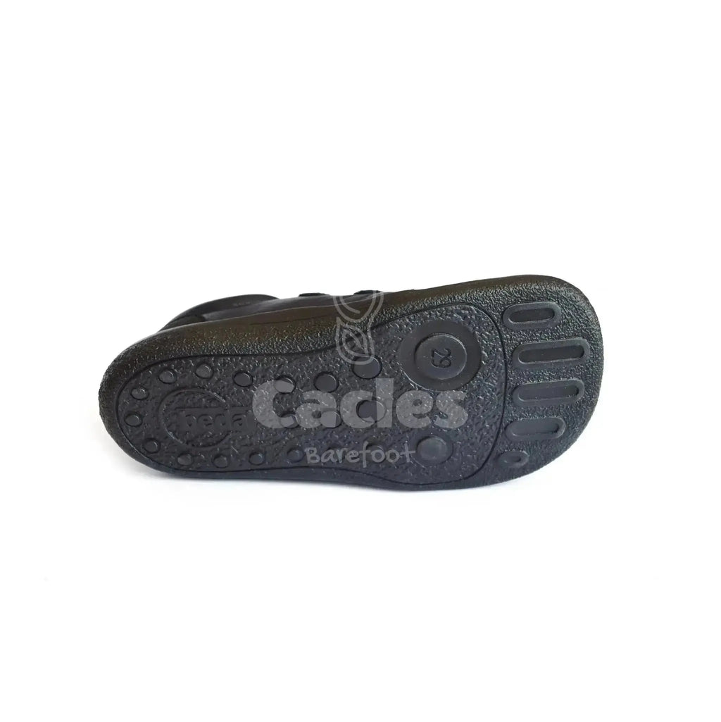 Beda - Just Black - zapatos colegiales barefoot infantiles negro