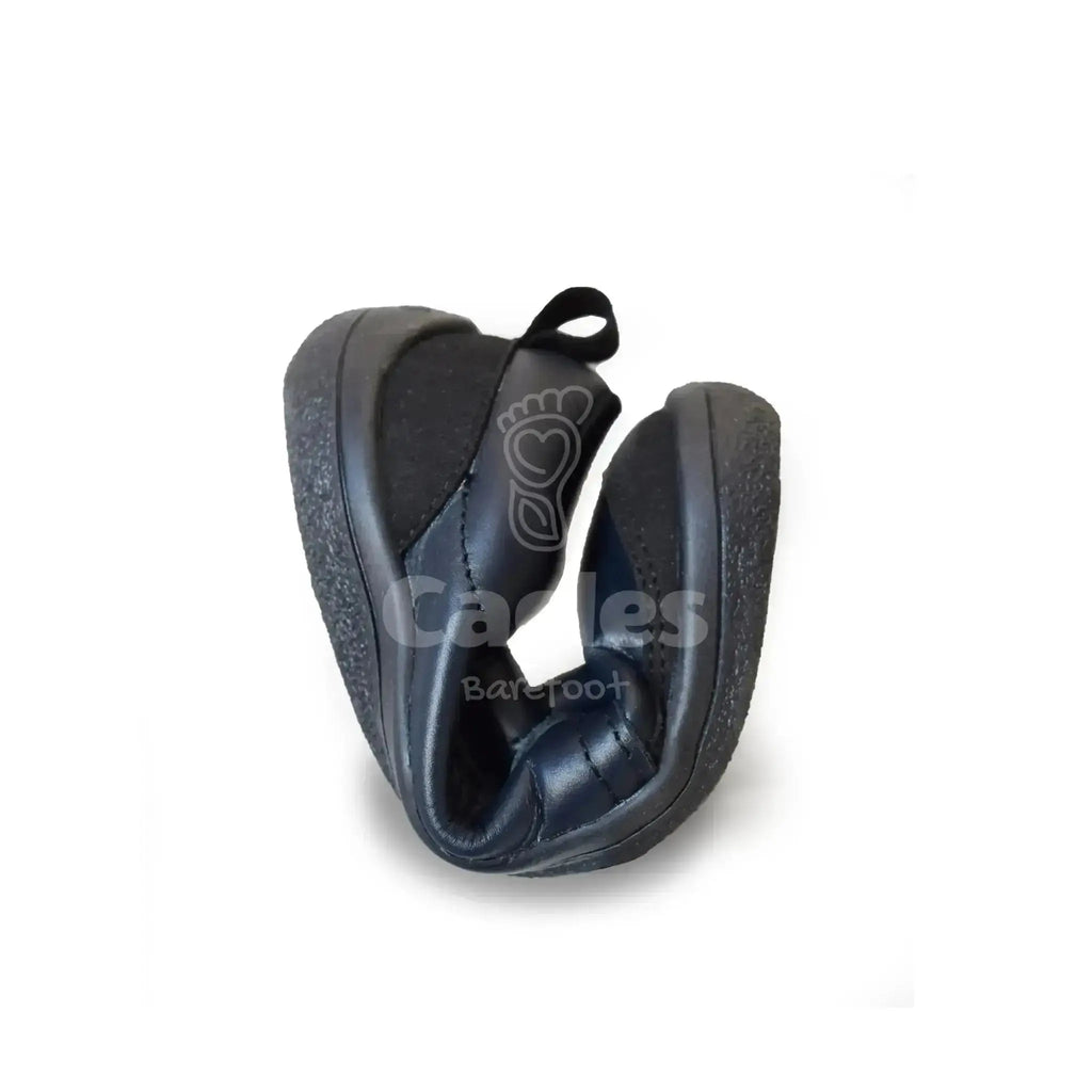 Beda - Just Black - zapatos colegiales barefoot infantiles negro