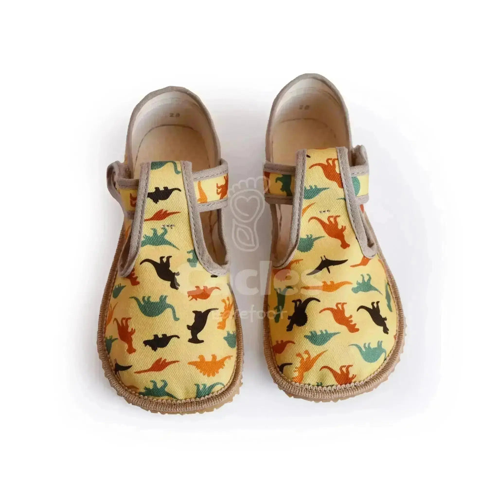 Beda - Slippers Dinosaurs - Zapatillas de casa barefoot infantiles amarillas de dinosaurios