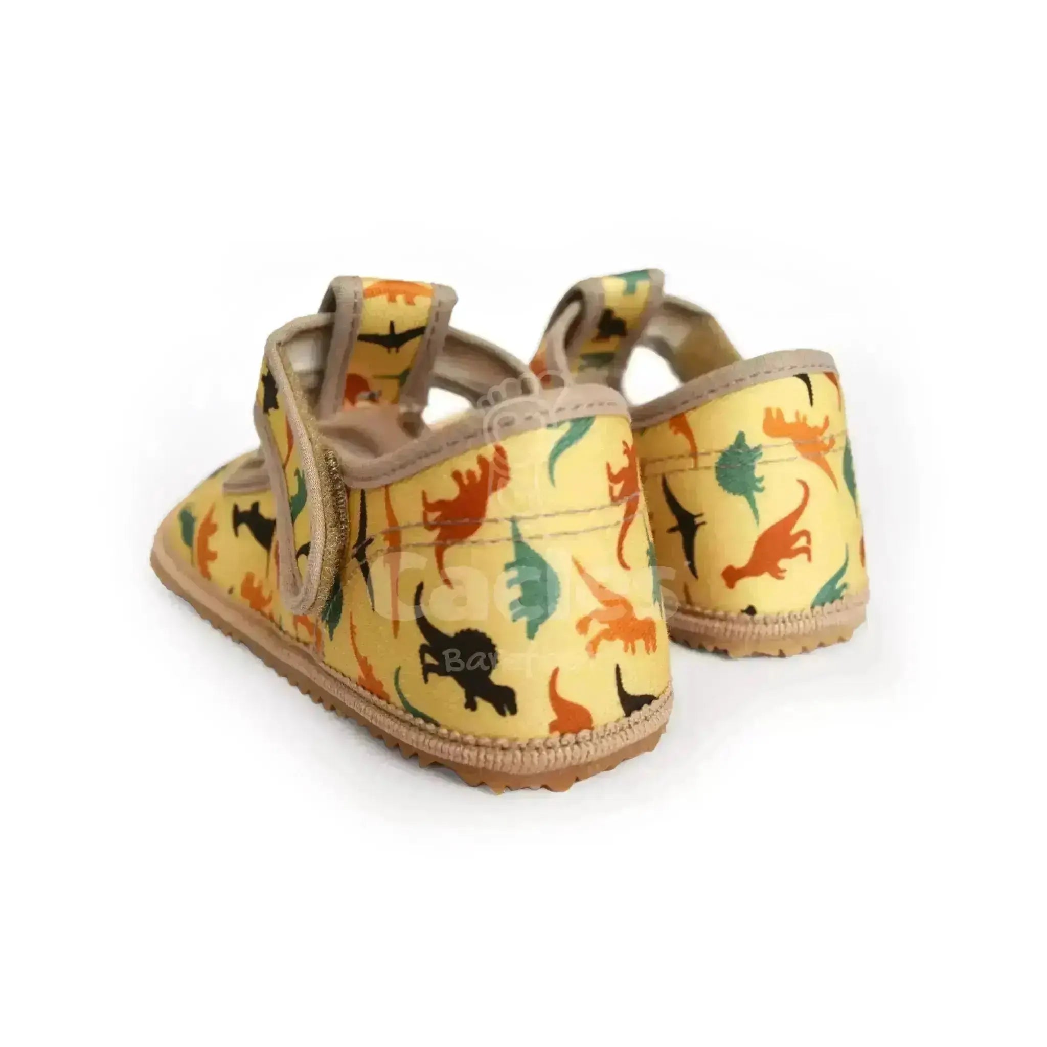 Beda - Slippers Dinosaurs - Zapatillas de casa barefoot infantiles amarillas de dinosaurios
