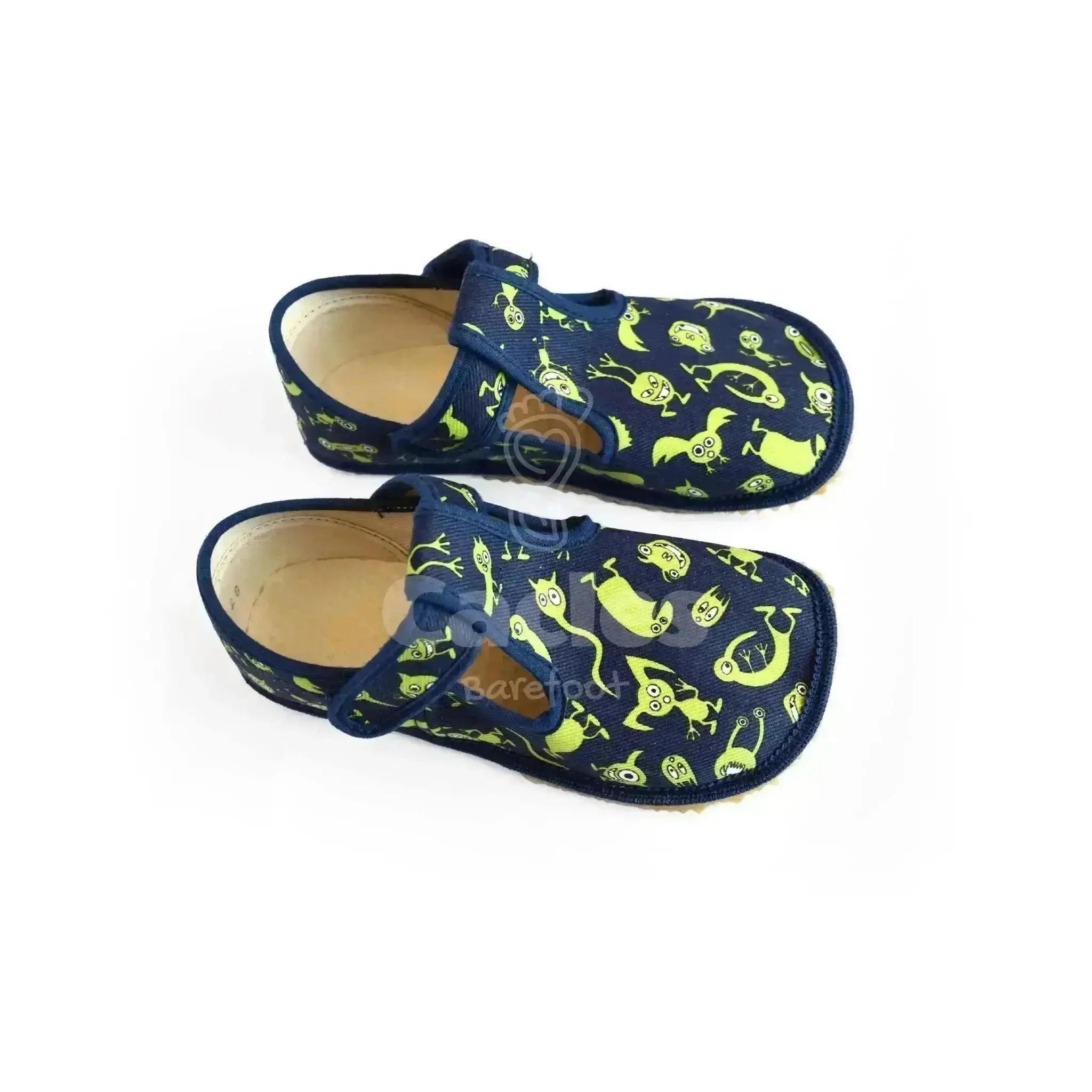 Beda - Slippers Monsters - Zapatillas de casa barefoot infantiles azul marino de monstruos