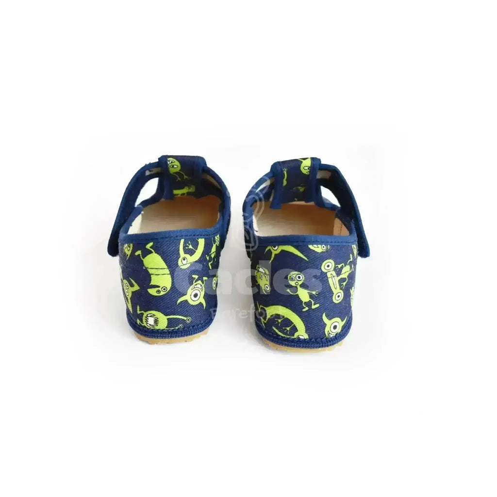 Beda - Slippers Monsters - Zapatillas de casa barefoot infantiles azul marino de monstruos