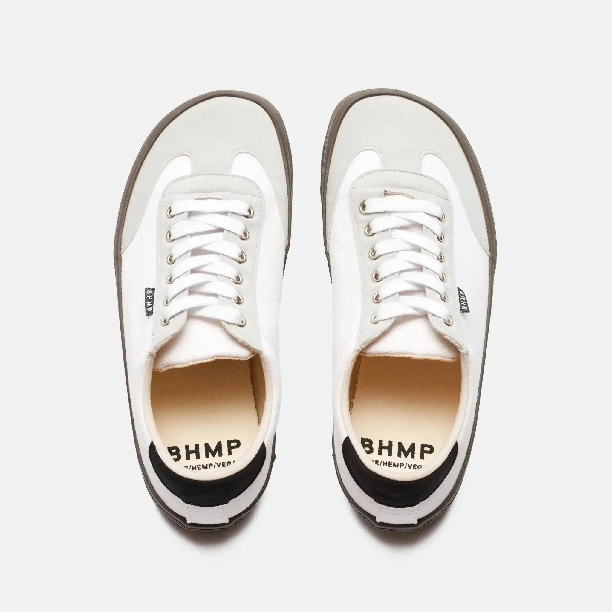 Bohempia Felix White & Dark Gum - Zapatillas barefoot veganas unisex blancas