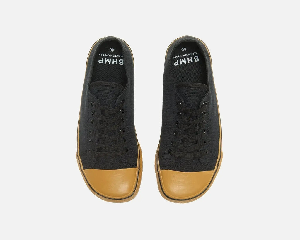 Bohempia Herlik Black & Gum - Zapatillas barefoot veganas unisex negras