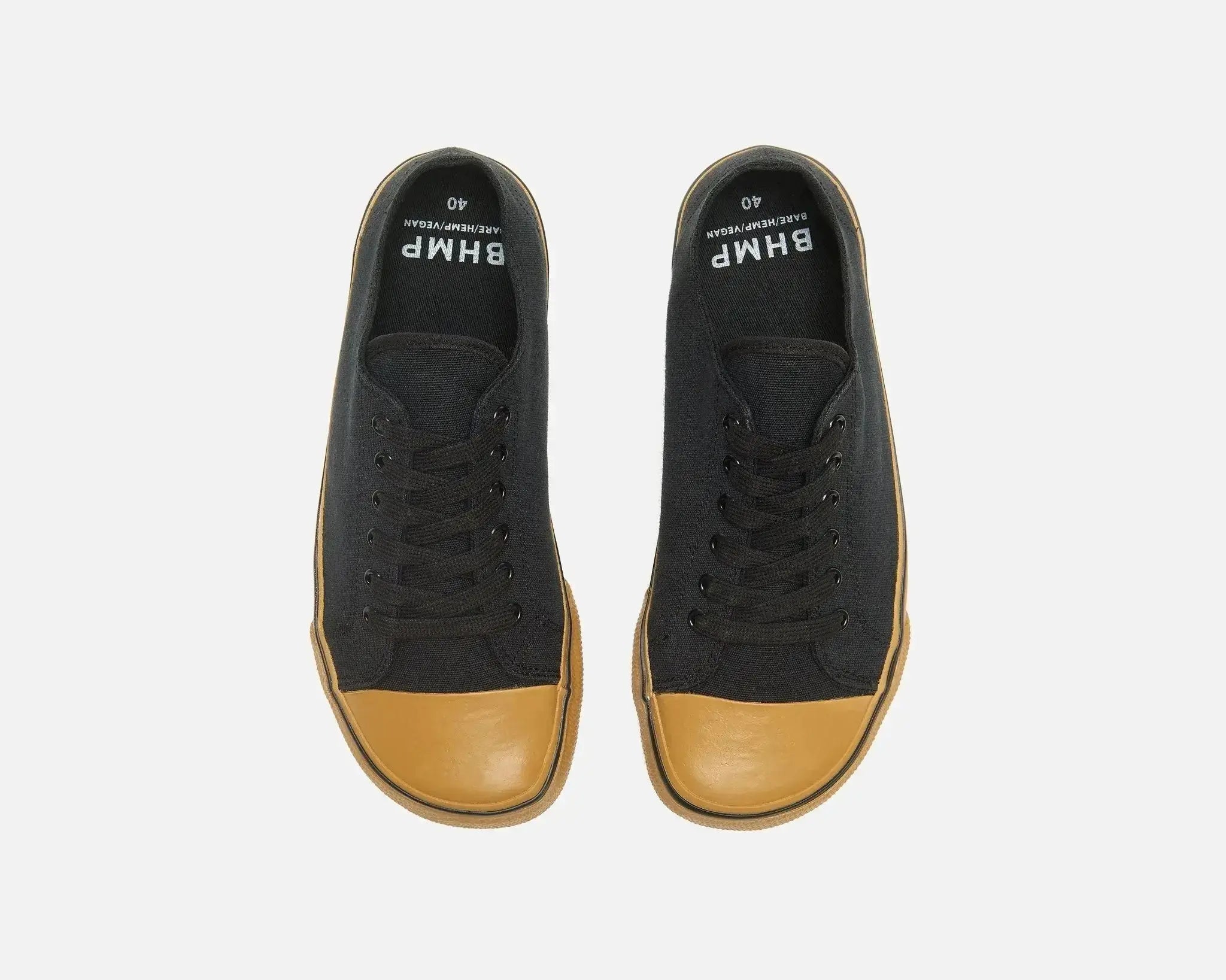 Bohempia Herlik Black & Gum - Zapatillas barefoot veganas unisex negras