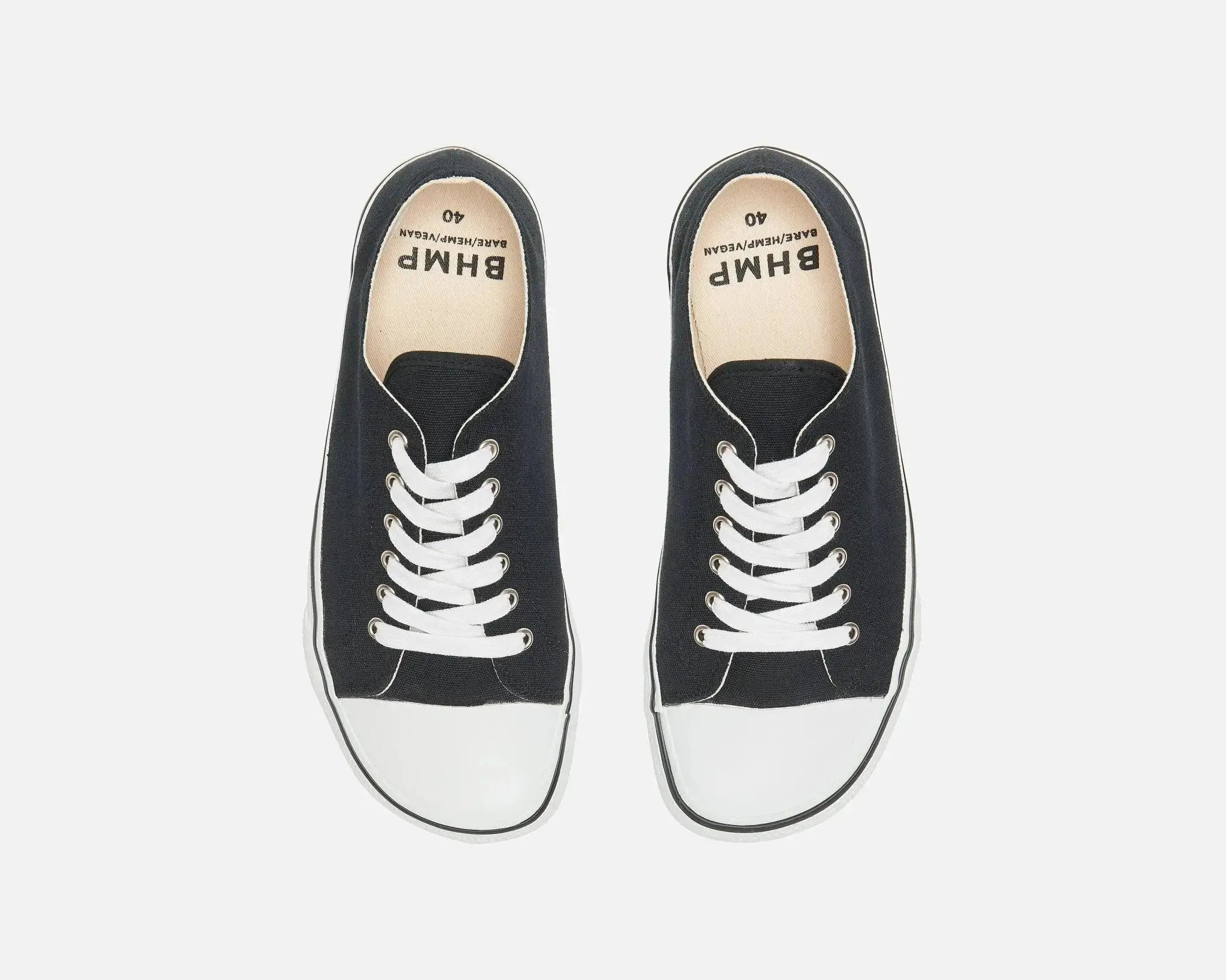 Bohempia - Herlik Black & White - Zapatillas barefoot veganas unisex negras