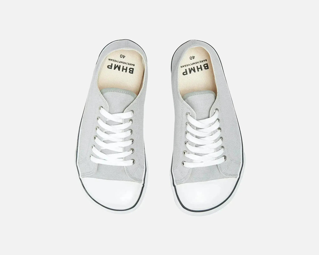 Bohempia Herlik Light Grey & White - Zapatillas barefoot veganas unisex gris claro
