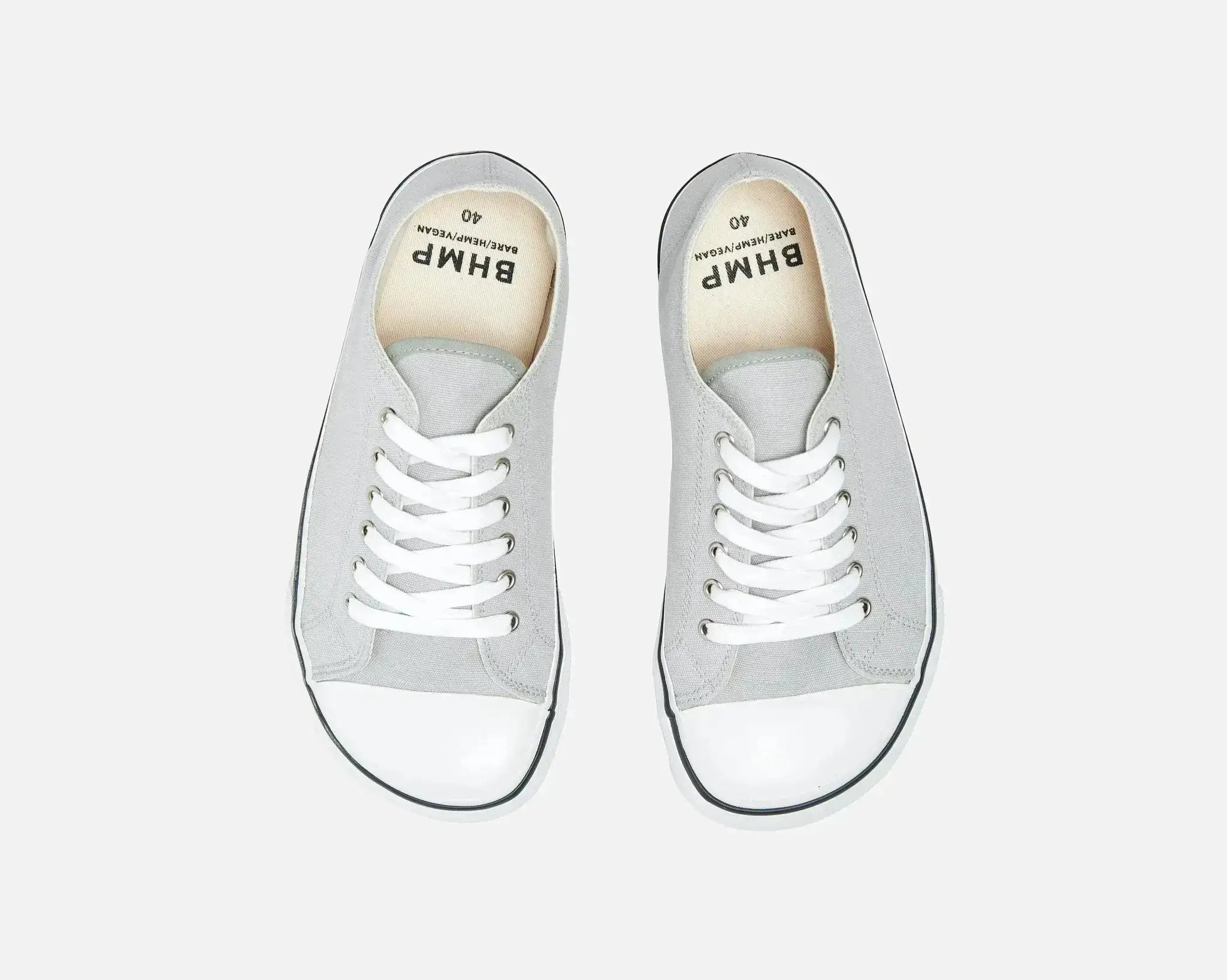 Bohempia Herlik Light Grey & White - Zapatillas barefoot veganas unisex gris claro