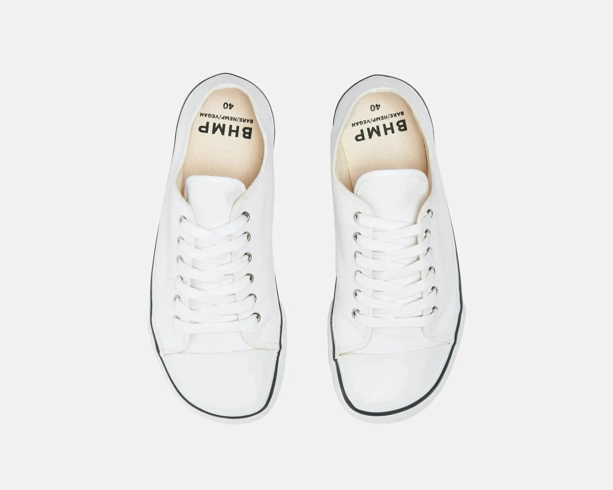 Bohempia - Herlik White & White - Zapatillas barefoot veganas unisex blancas
