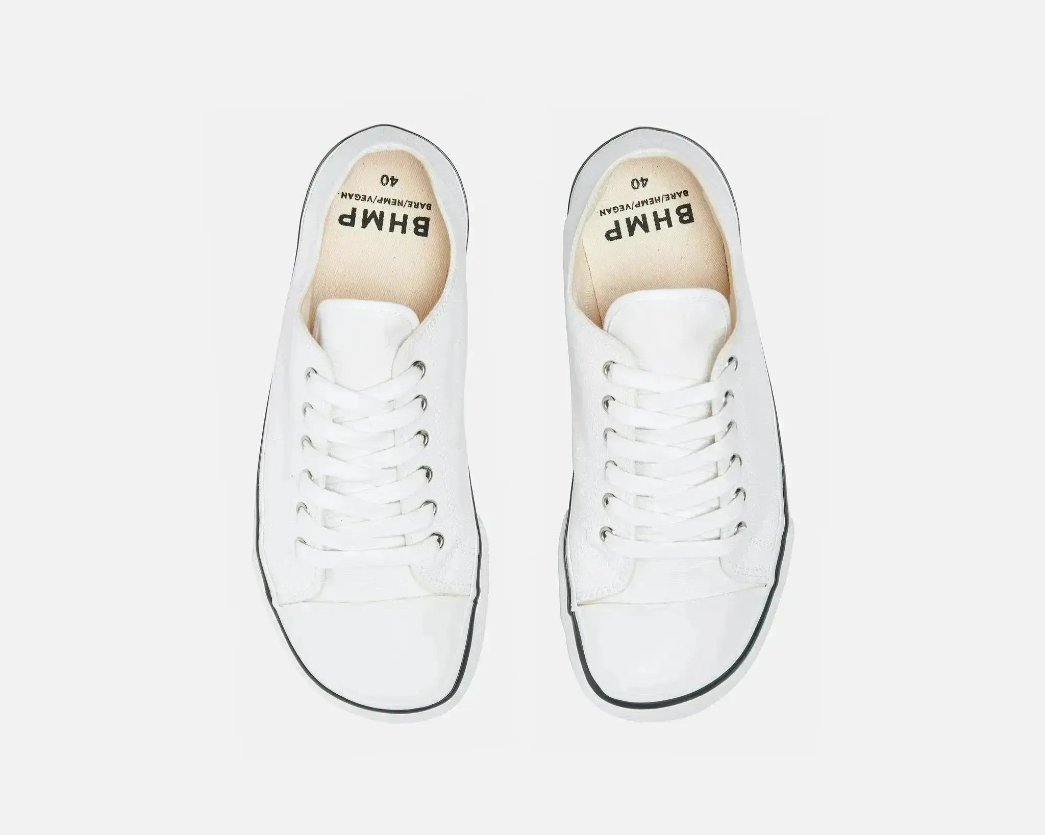 Bohempia Herlik White & White - Zapatillas barefoot veganas unisex blancas