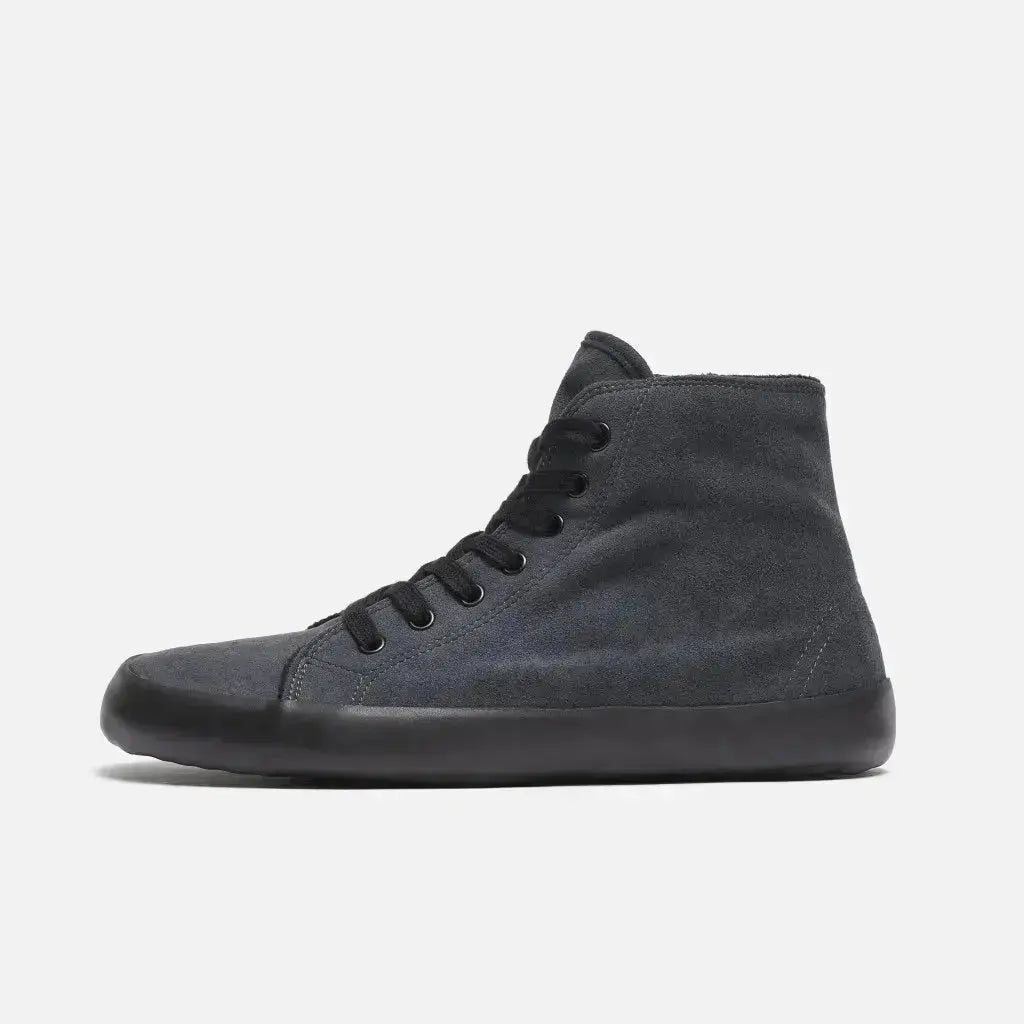 Bohempia - Olen Charcoal & Black - Botines barefoot veganos con forro unisex negros