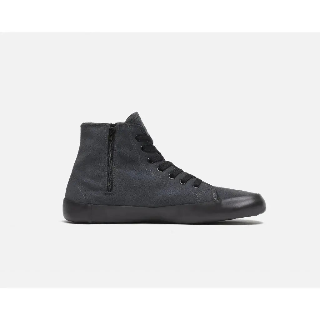 Bohempia - Olen Charcoal & Black - Botines barefoot veganos con forro unisex negros
