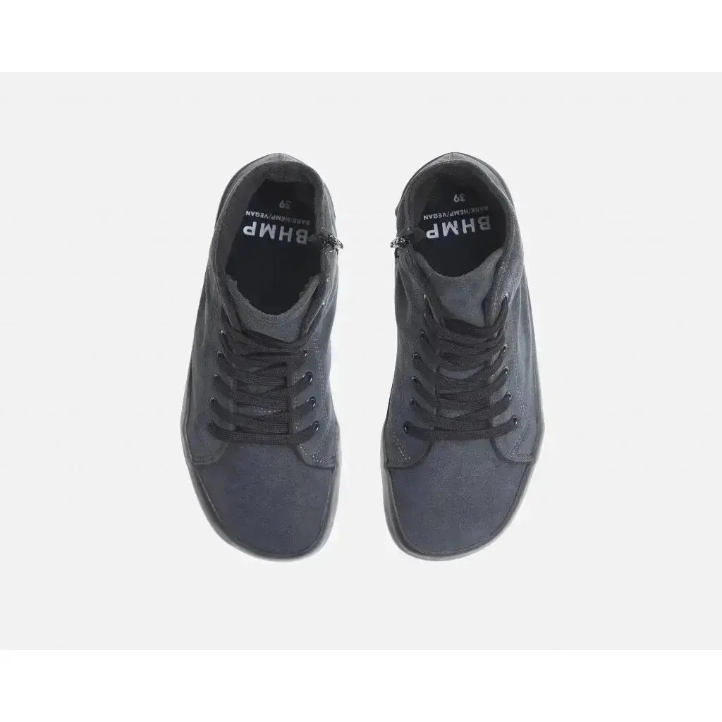 Bohempia - Olen Charcoal & Black - Botines barefoot veganos con forro unisex negros