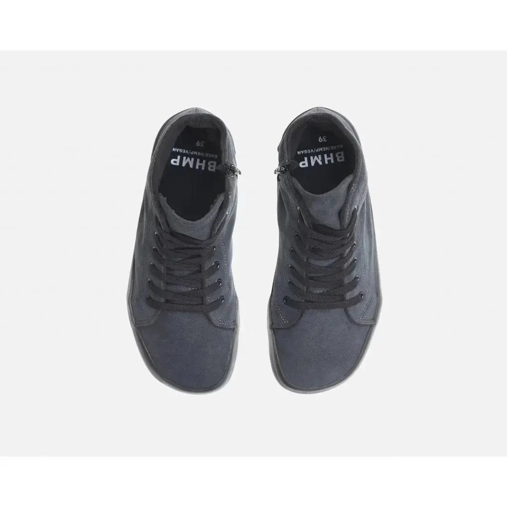 Bohempia - Olen Charcoal & Black - Botines barefoot veganos con forro unisex negros