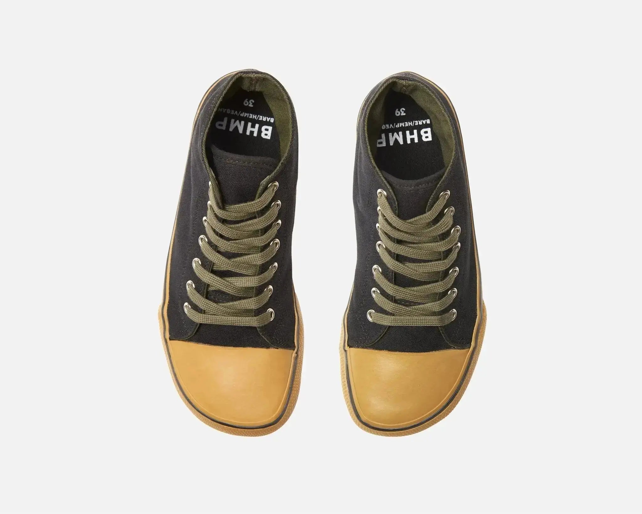 Bohempia - Orik 2.0 Army - Zapatillas barefoot veganas de caña alta unisex verde militar