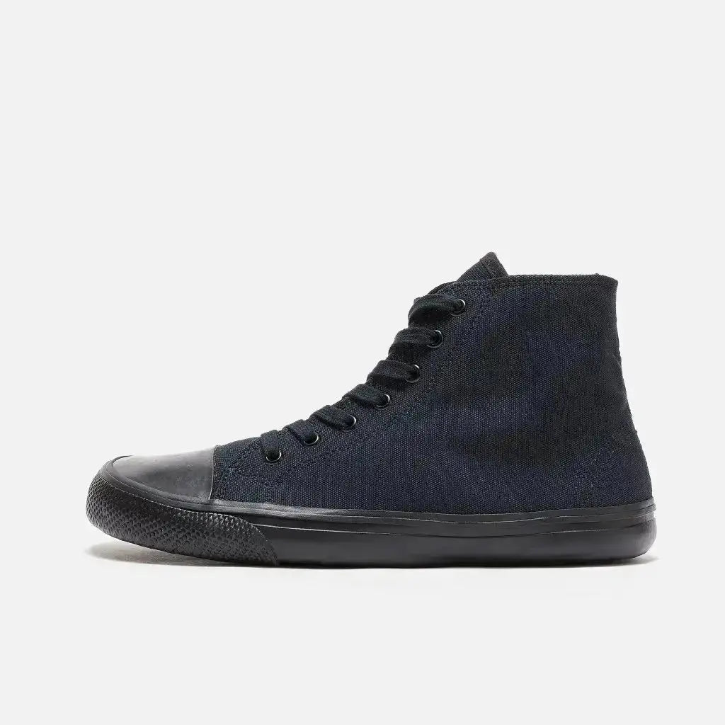 Bohempia - Orik 2.0 Black & Black - Zapatillas barefoot de caña alta veganas unisex negras