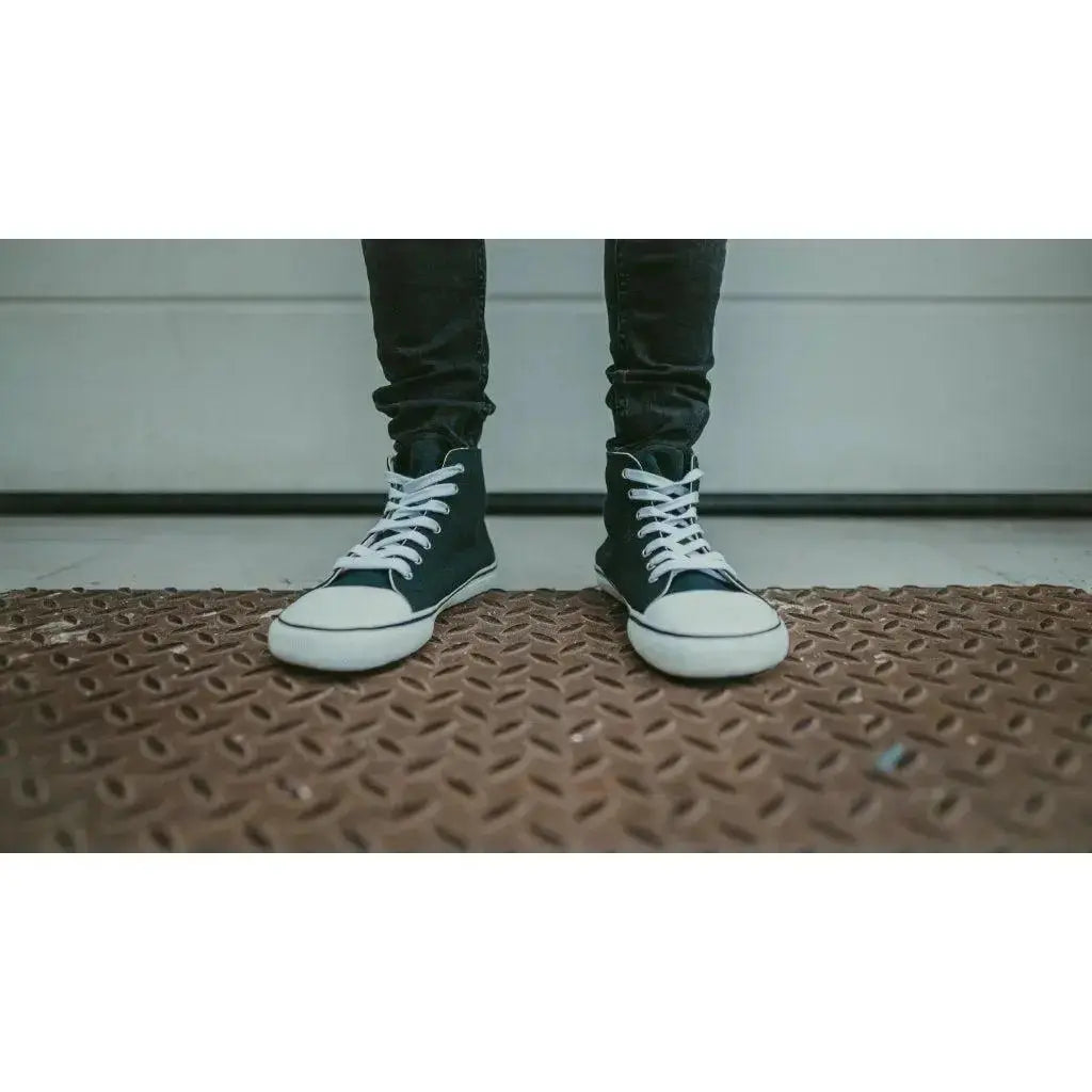 Bohempia - Orik 2.0 Black & White - Zapatillas barefoot de caña alta veganas unisex negras