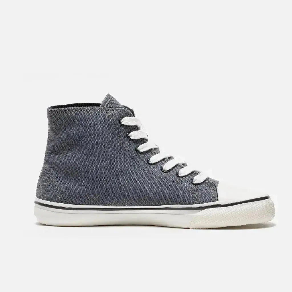 Bohempia - Orik 2.0 Dark Grey & White - Zapatillas barefoot de caña alta veganas unisex gris oscuro