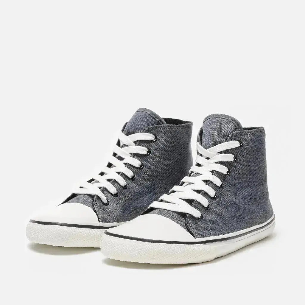 Bohempia - Orik 2.0 Dark Grey & White - Zapatillas barefoot de caña alta veganas unisex gris oscuro