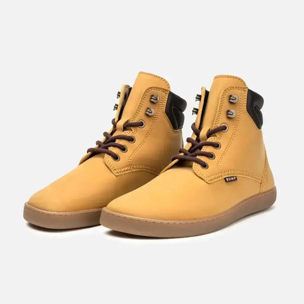 Bohempia - Yura Mustard - Botines barefoot veganos unisex mostaza