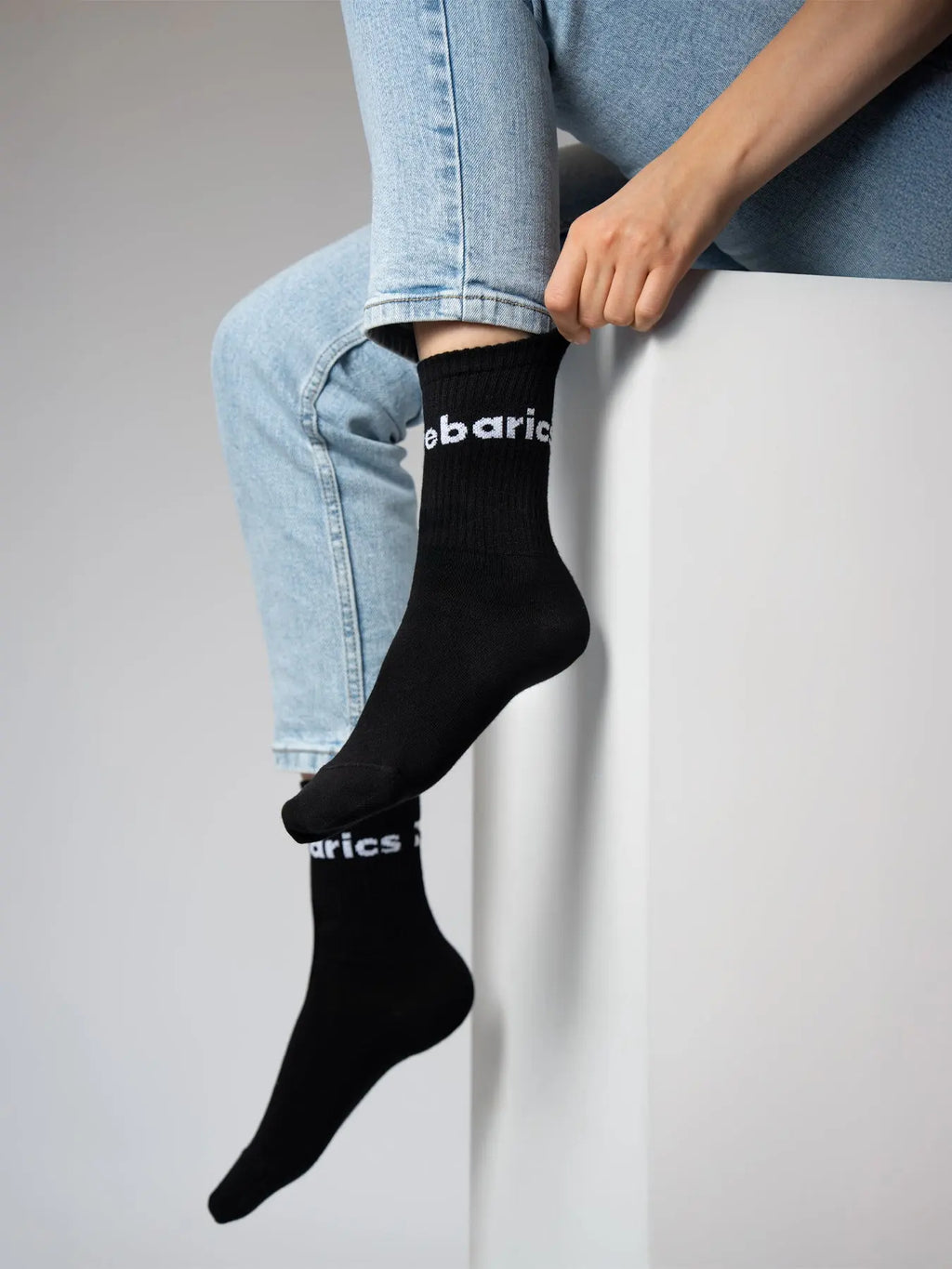 Barebarics - Barefoot calcetines - Crew - Black - Big logo - 3 pack
