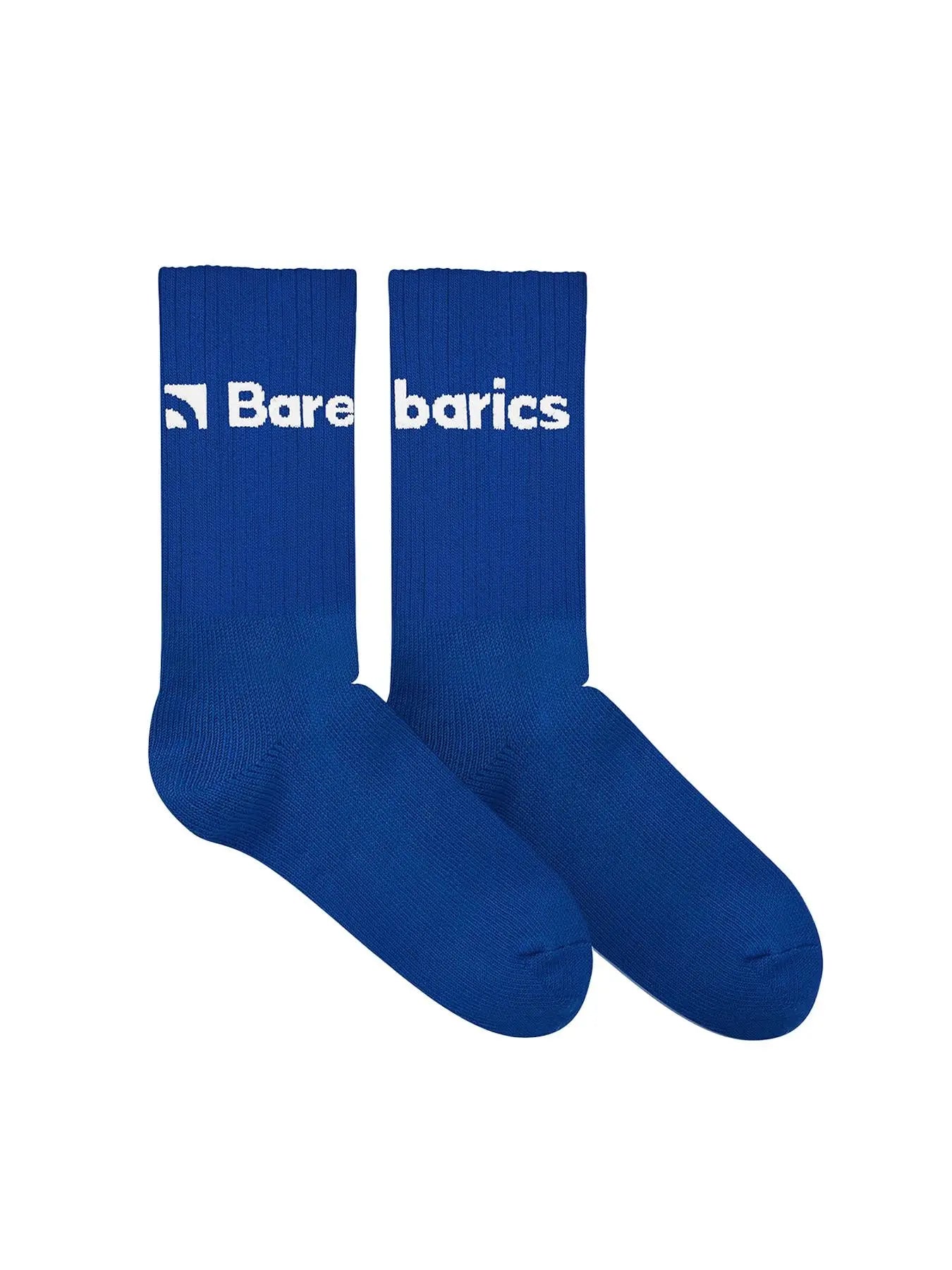 Barebarics - Chaussettes barefoot - Mi-hautes - Bleu - Grand logo - Lot de 3