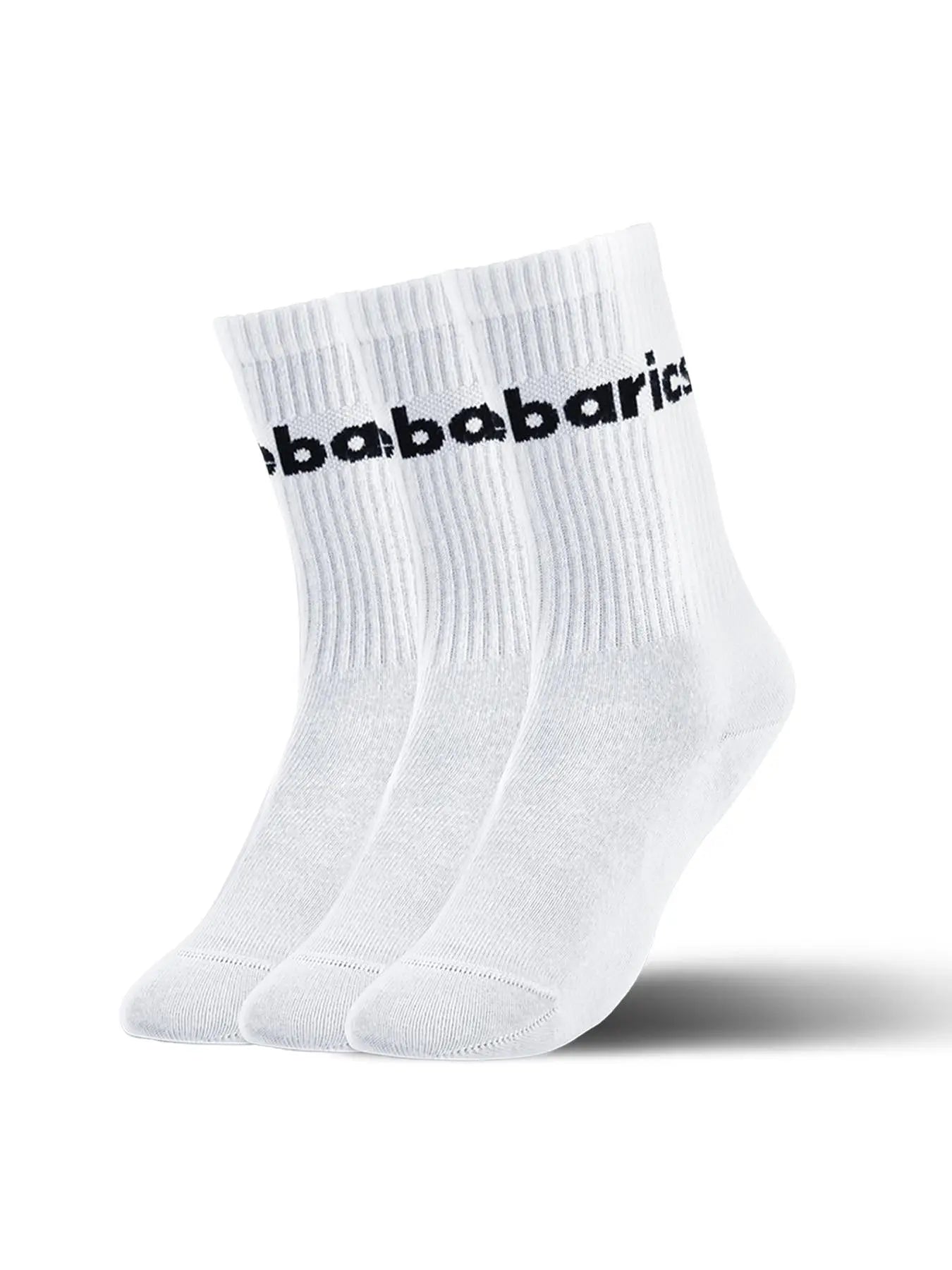 Barebarics - Barefoot calcetines - Crew - White - Big logo - 3 pack