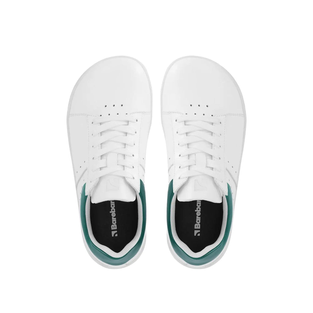 Barebarics - Enigma White & Dark Green - Zapatillas barefoot unisex blanco y verde