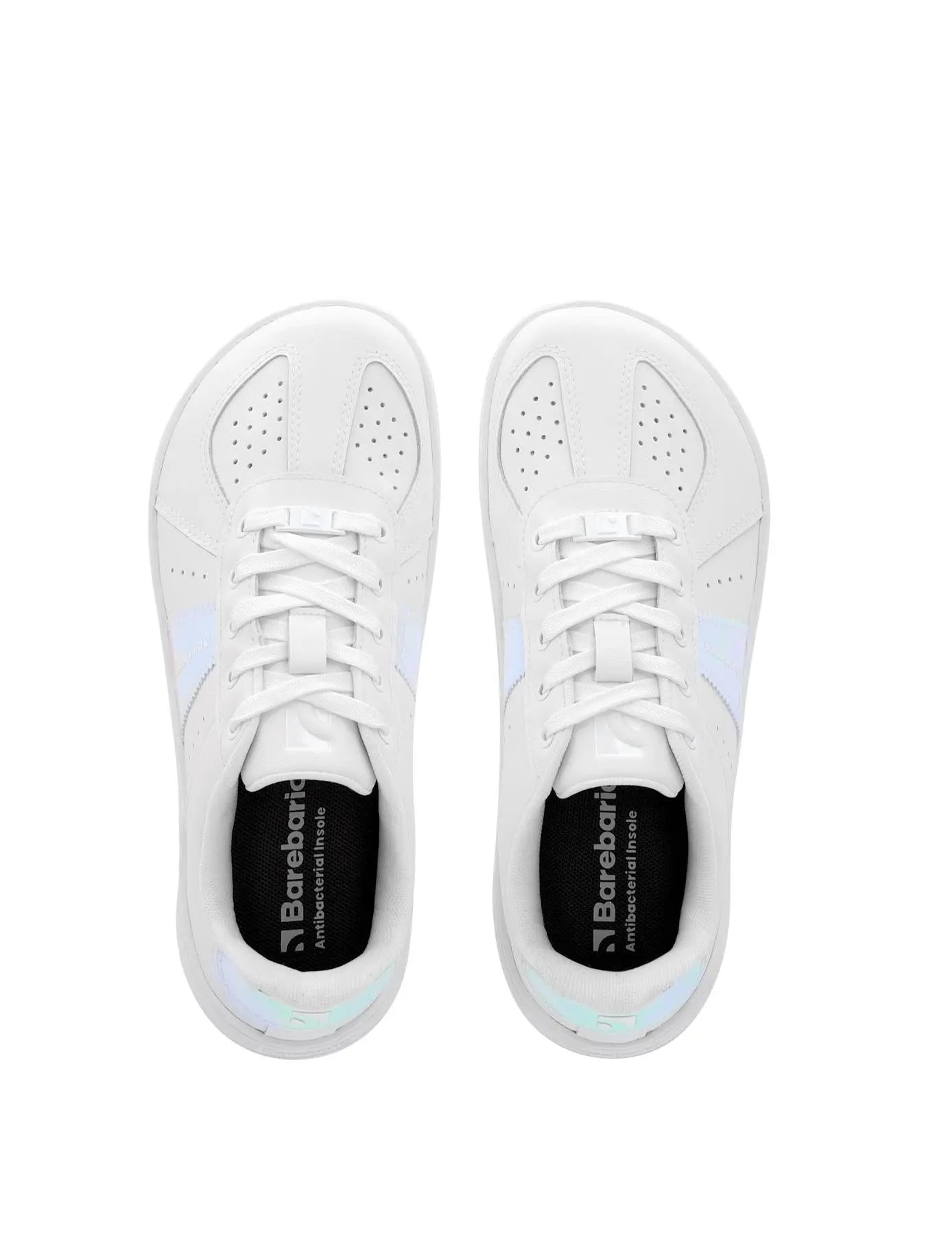 Barebarics - Icara White & Pastel Iridescent – Zapatillas barefoot unisex blanco
