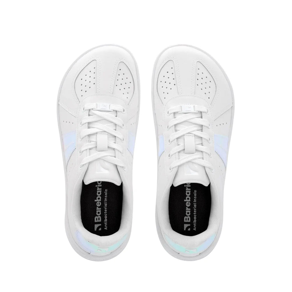 Barebarics - Icara White & Pastel Iridescent – Zapatillas barefoot unisex blanco