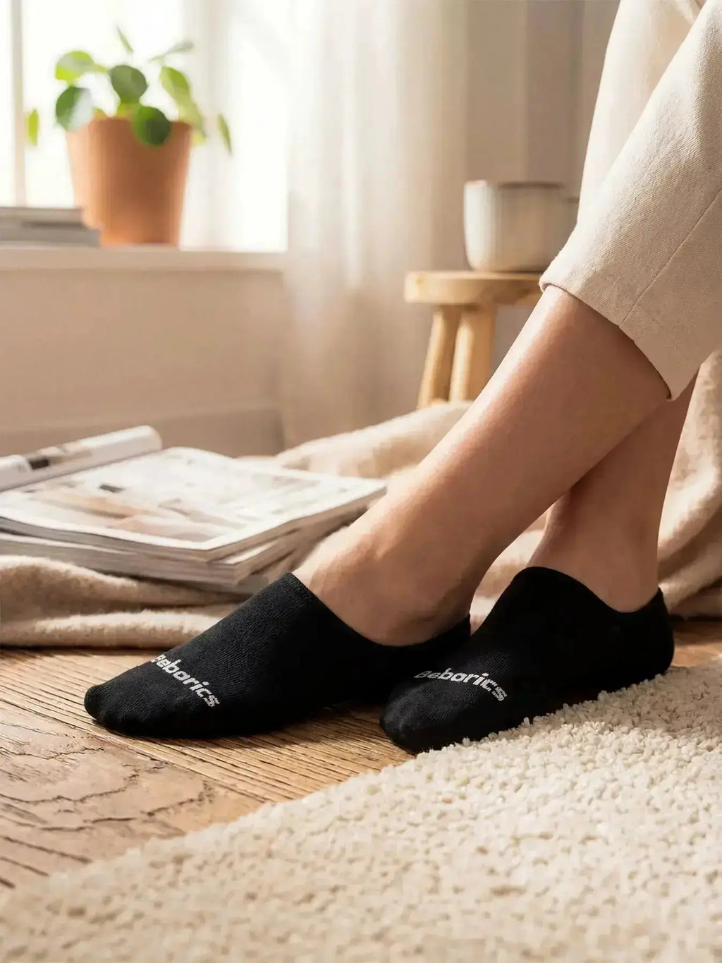 Barebarics - Lot de 3 paires de chaussettes barefoot No Show Black