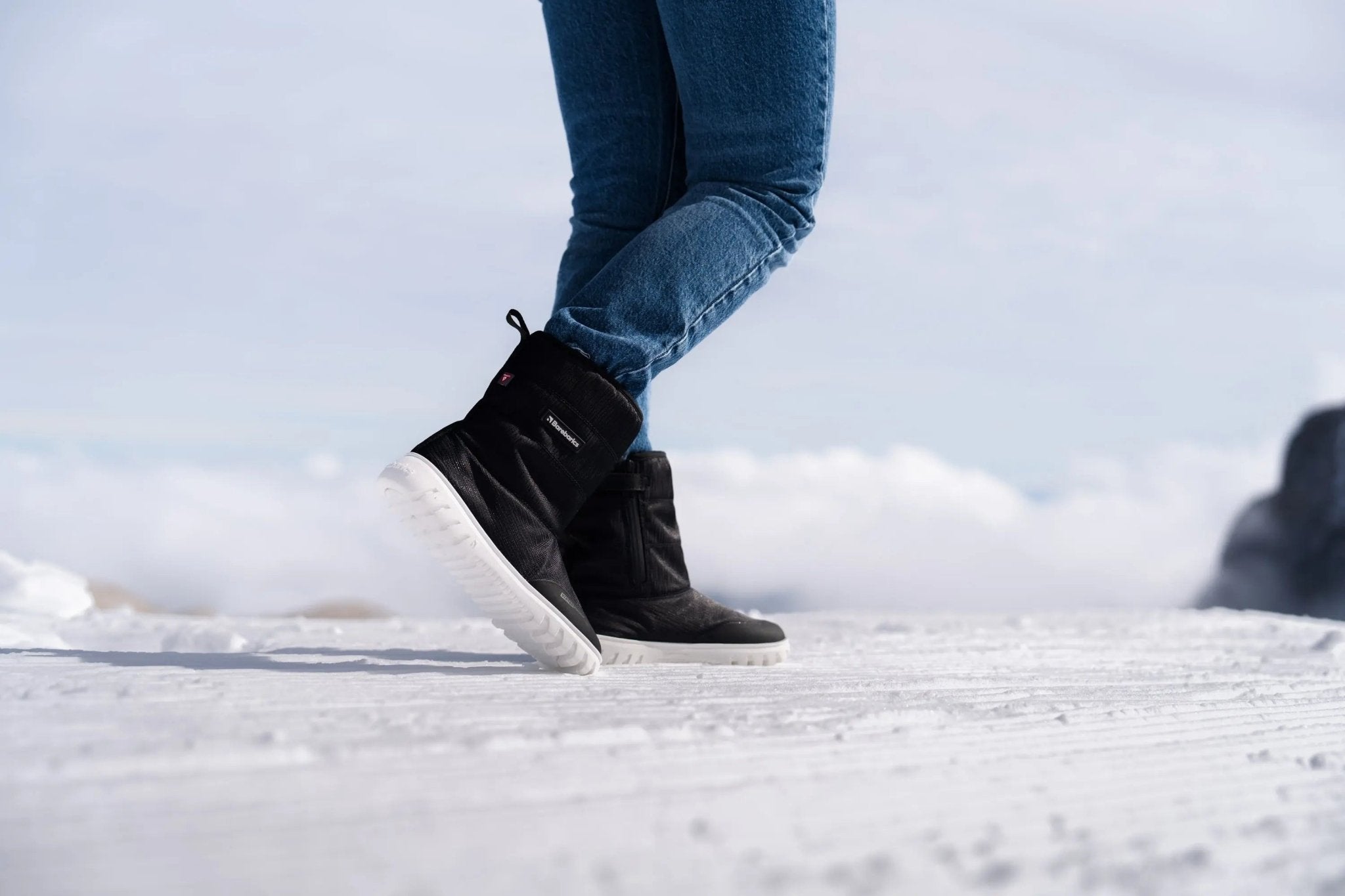 Barebarics - PolarStride Noir - Bottes de neige barefoot
