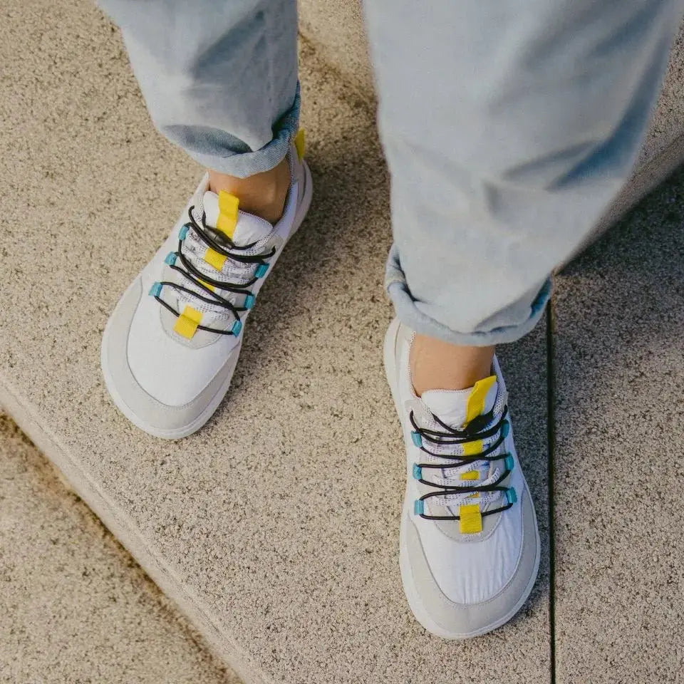 Barebarics - Revive White & Grey - Zapatillas barefoot unisex blanco y gris
