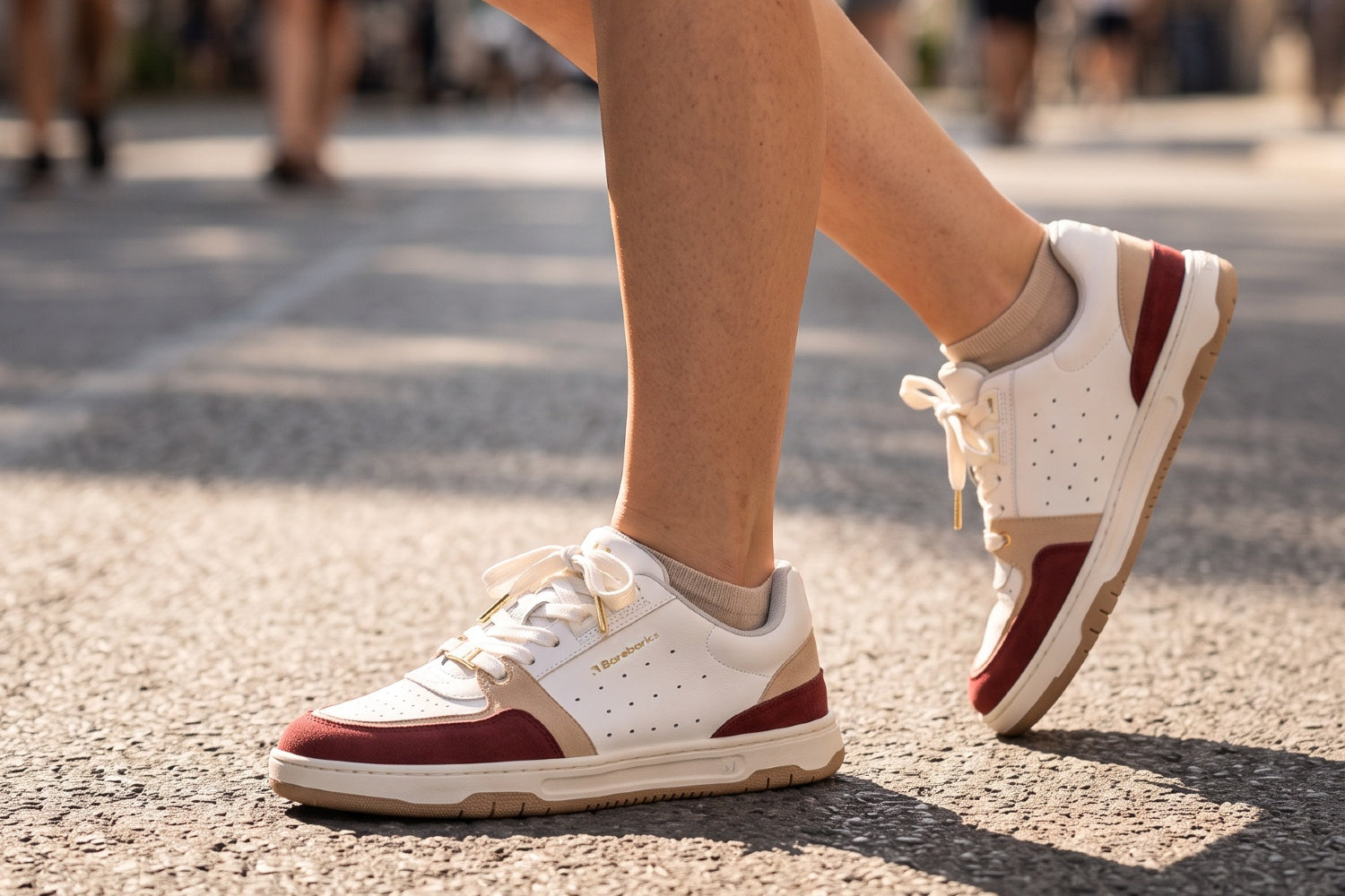 Barebarics - Wave 2.0 White & Burgundy - Zapatillas barefoot unisex