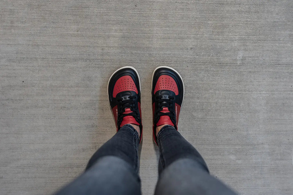 Barebarics - Wave Black & Red - Zapatillas barefoot unisex negro y rojo