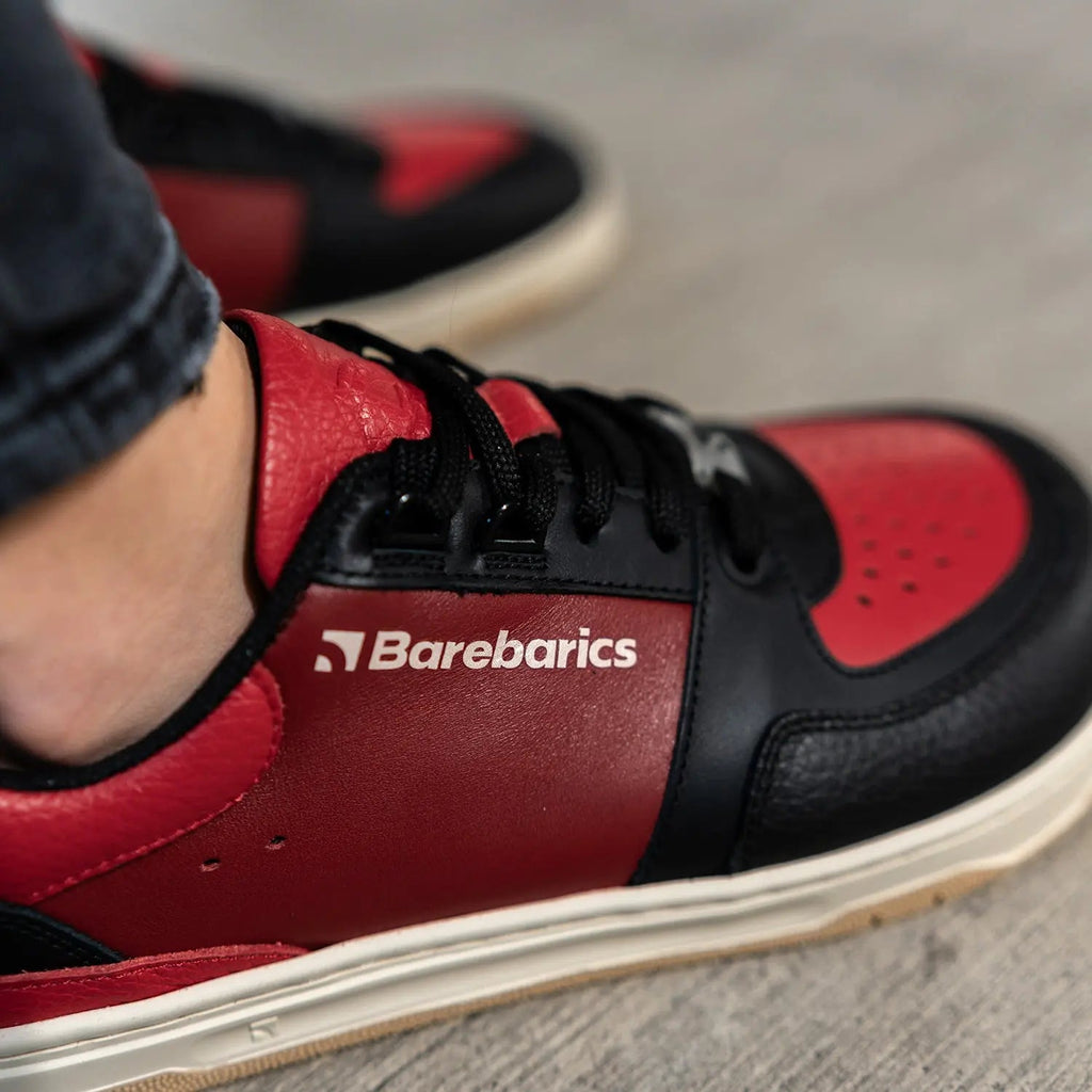 Barebarics - Wave Black & Red - Zapatillas barefoot unisex negro y rojo