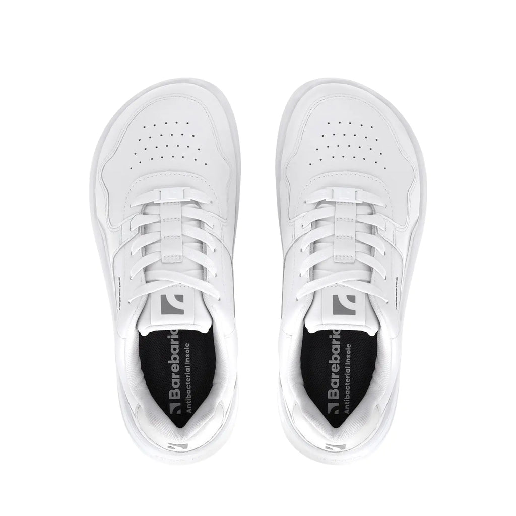 Barebarics - Zing All White Leather - Zapatillas barefoot unisex blancas