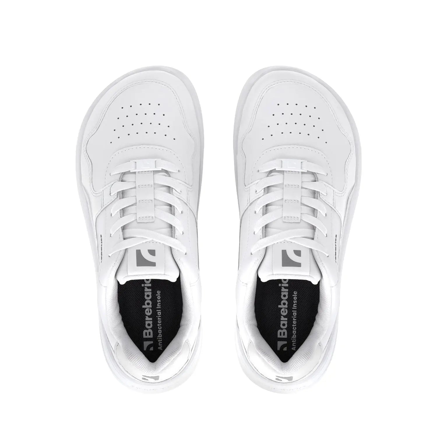 Barebarics - Zing All White Leather - Zapatillas barefoot unisex blancas