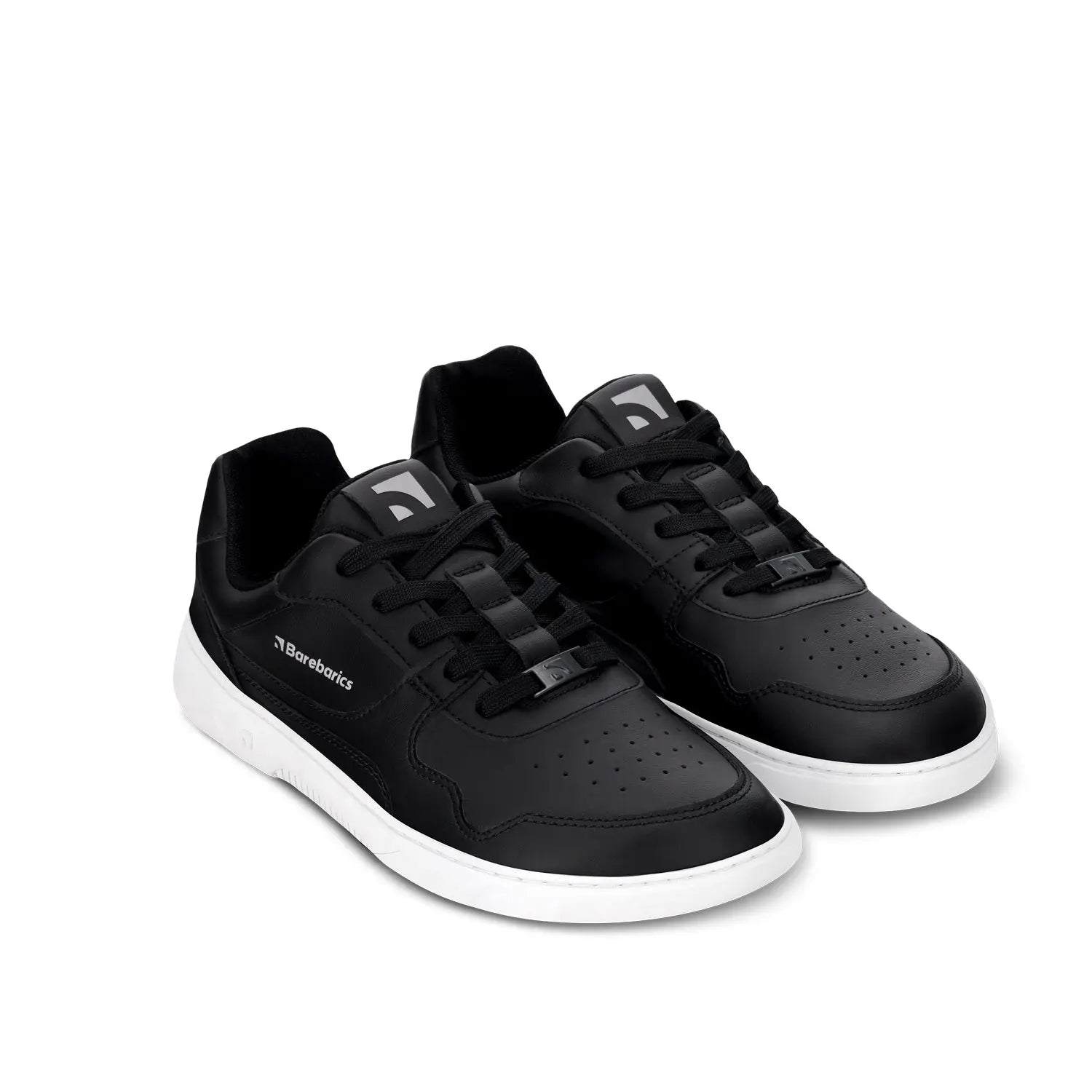 Barebarics - Zing Black & White Leather - Zapatillas barefoot unisex negras