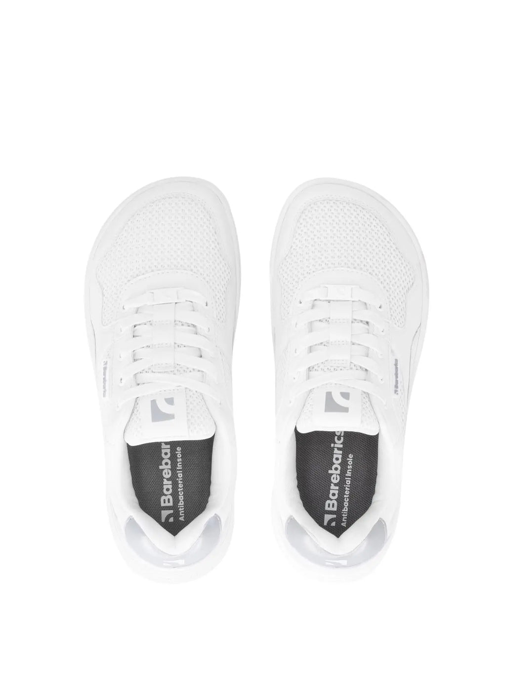 Barebarics - Zing Fresh White & Silver - Zapatillas barefoot frescas unisex blanco y plata