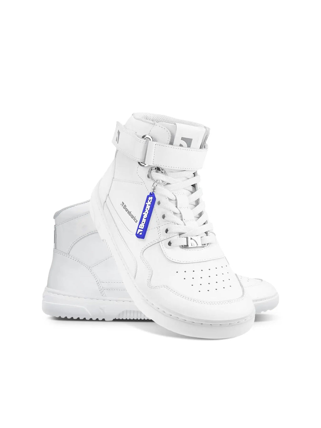 Barebarics - Zing High Top All White Leather - Zapatillas barefoot de caña alta unisex blancas