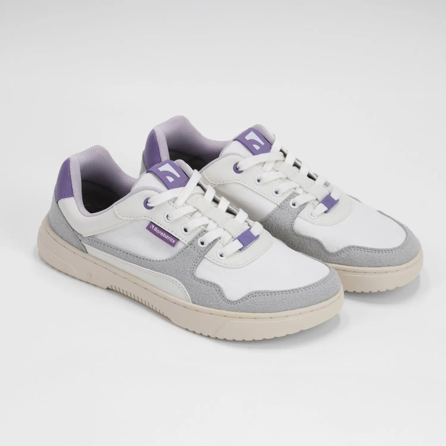 Barebarics - Zing White & Purple - Zapatillas barefoot unisex blanco y morado