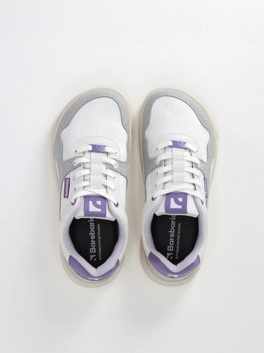 Barebarics - Zing White & Purple - Zapatillas barefoot unisex blanco y morado