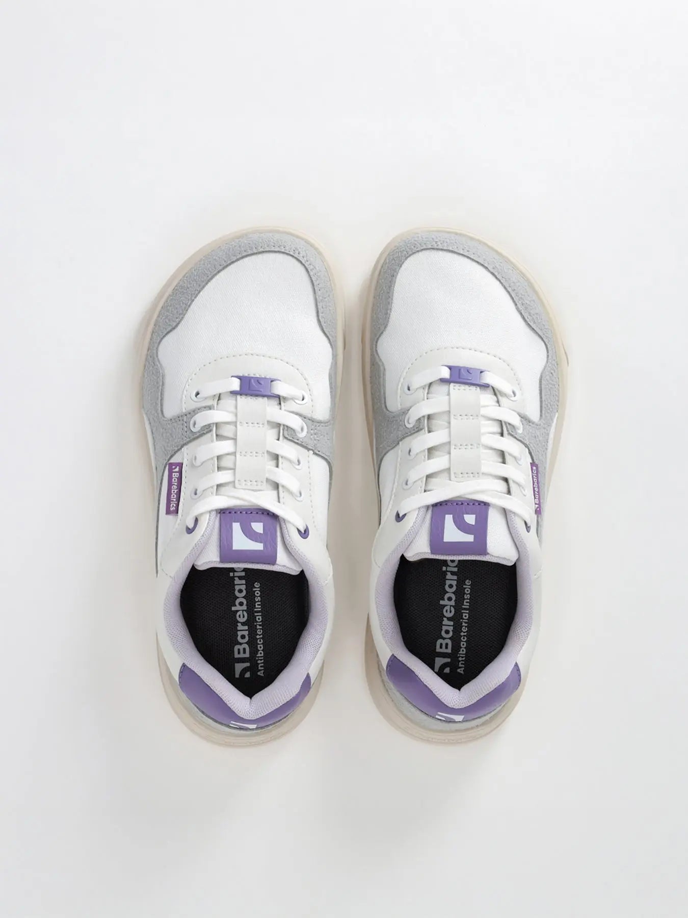 Barebarics - Zing White & Purple - Zapatillas barefoot unisex blanco y morado