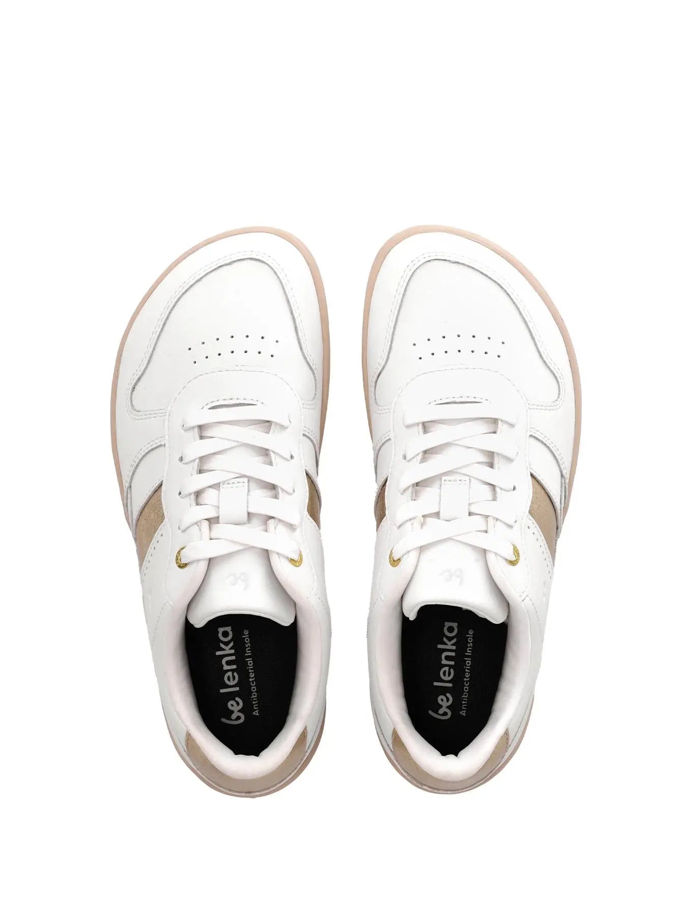 Be Lenka - Cellestia White & Gold - Zapatillas barefoot unisex blanco y dorado